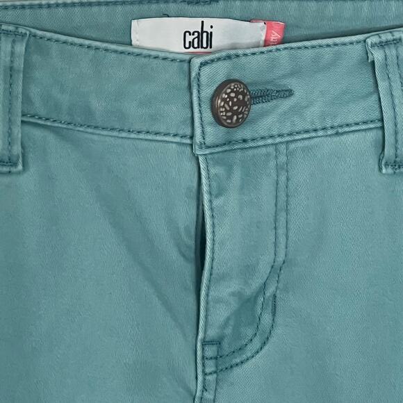 CAbi Skinny Leg Jeans Pants Solid Robins Egg Size 4 - Picture 8 of 14